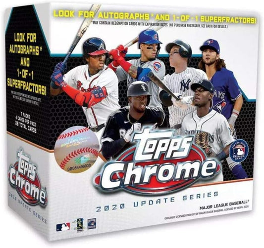 2020 Topps Chrome Update MLB Baseball Mega Box, 28 Trading Cards, 7 Packs of 4 Cards