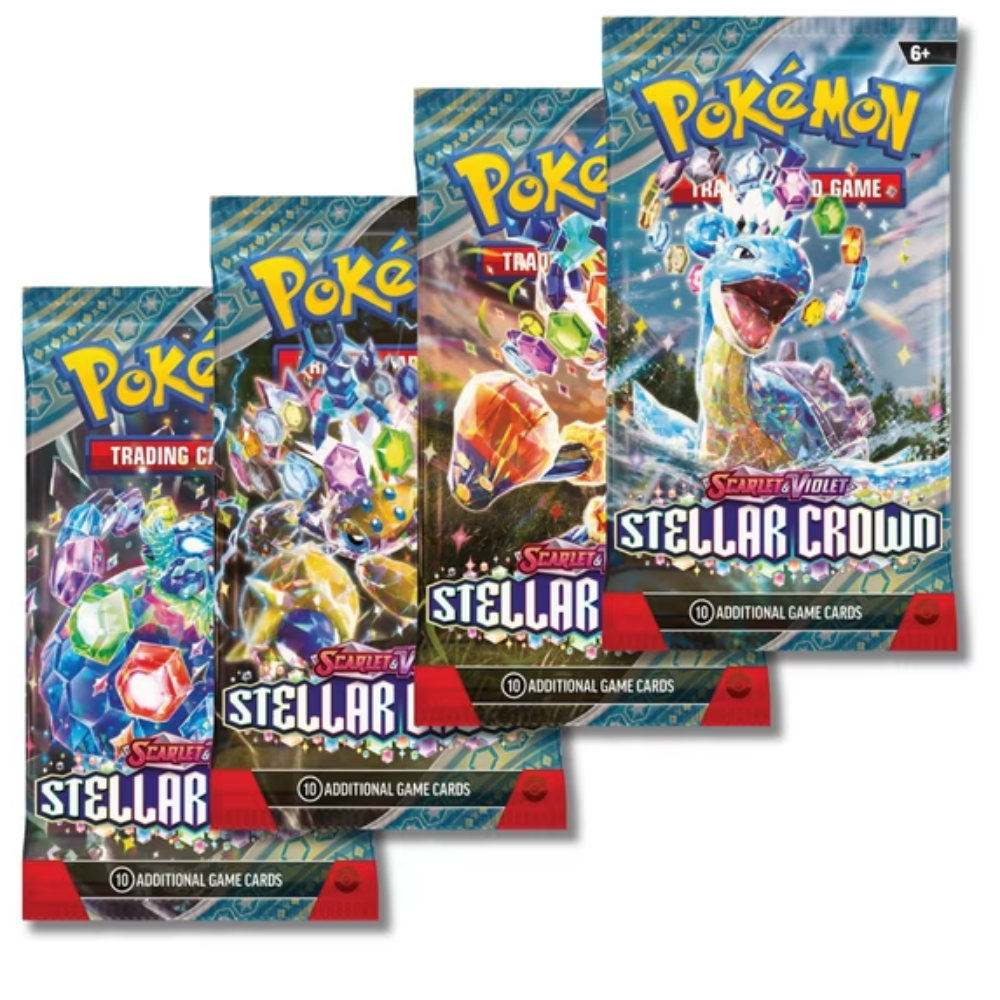 Pokemon Scarlet & Violet Stellar Crown Loose Booster Packs, 36 Count