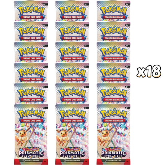 Pokemon Prismatic Evolutions Booster Pack, 18 Count