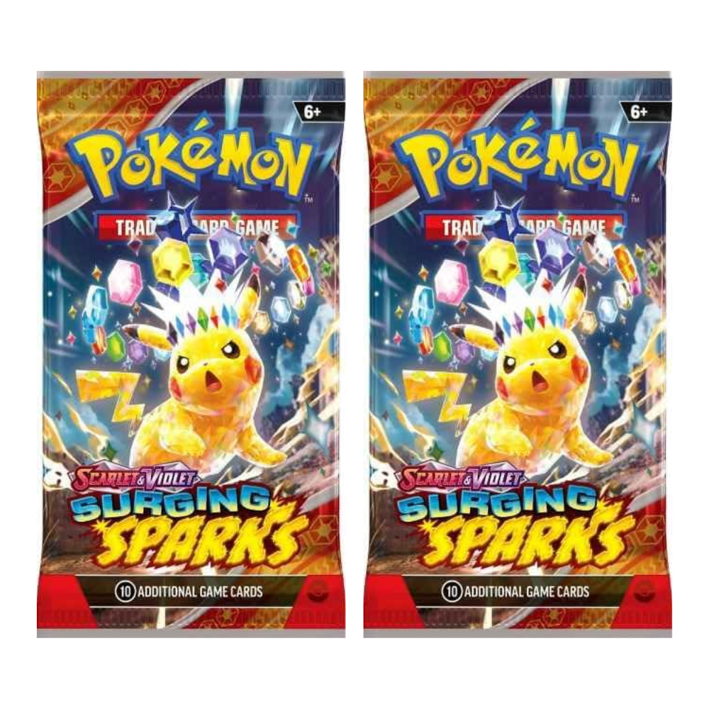 Surging Sparks Booster Pack Bundle, 2-Packs, English, 10 Cards per Pack