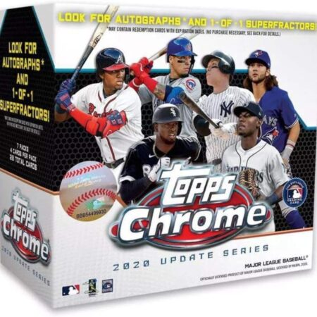2020 Topps Chrome Update MLB Baseball Mega Box, 28 Trading Cards, 7 Packs of 4 Cards