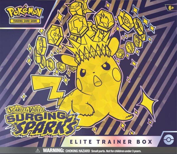 Scarlet & Violet Surging Sparks Elite Trainer Box, 9 Packs, Card Sleeves, Energy, Factory Sealed, New - Image 5